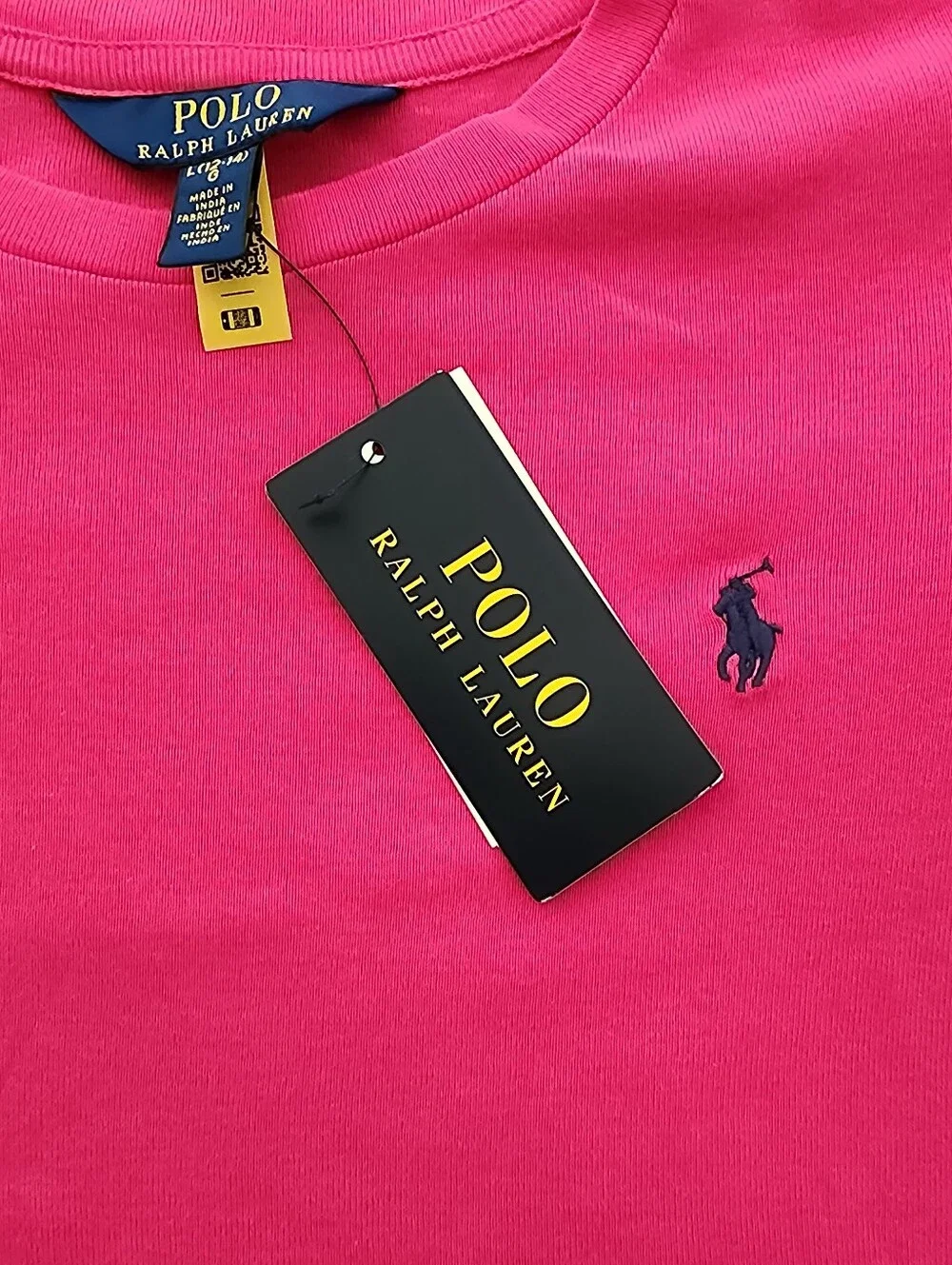 New Polo by Ralph Lauren Girls' Pink Ruffle Long-Sleeve Top | Size L